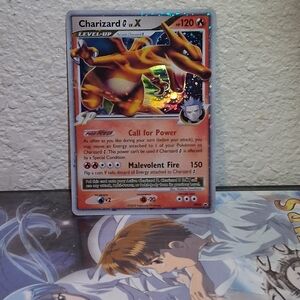 Charizard X Trading Card - Red and Silver